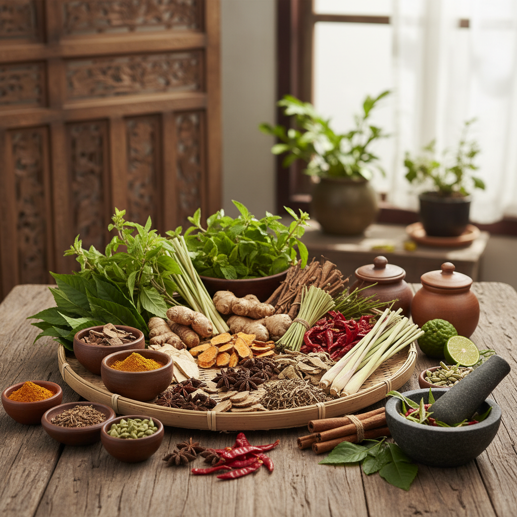 Tanaman obat tradisional dan rempah-rempah khas Asia